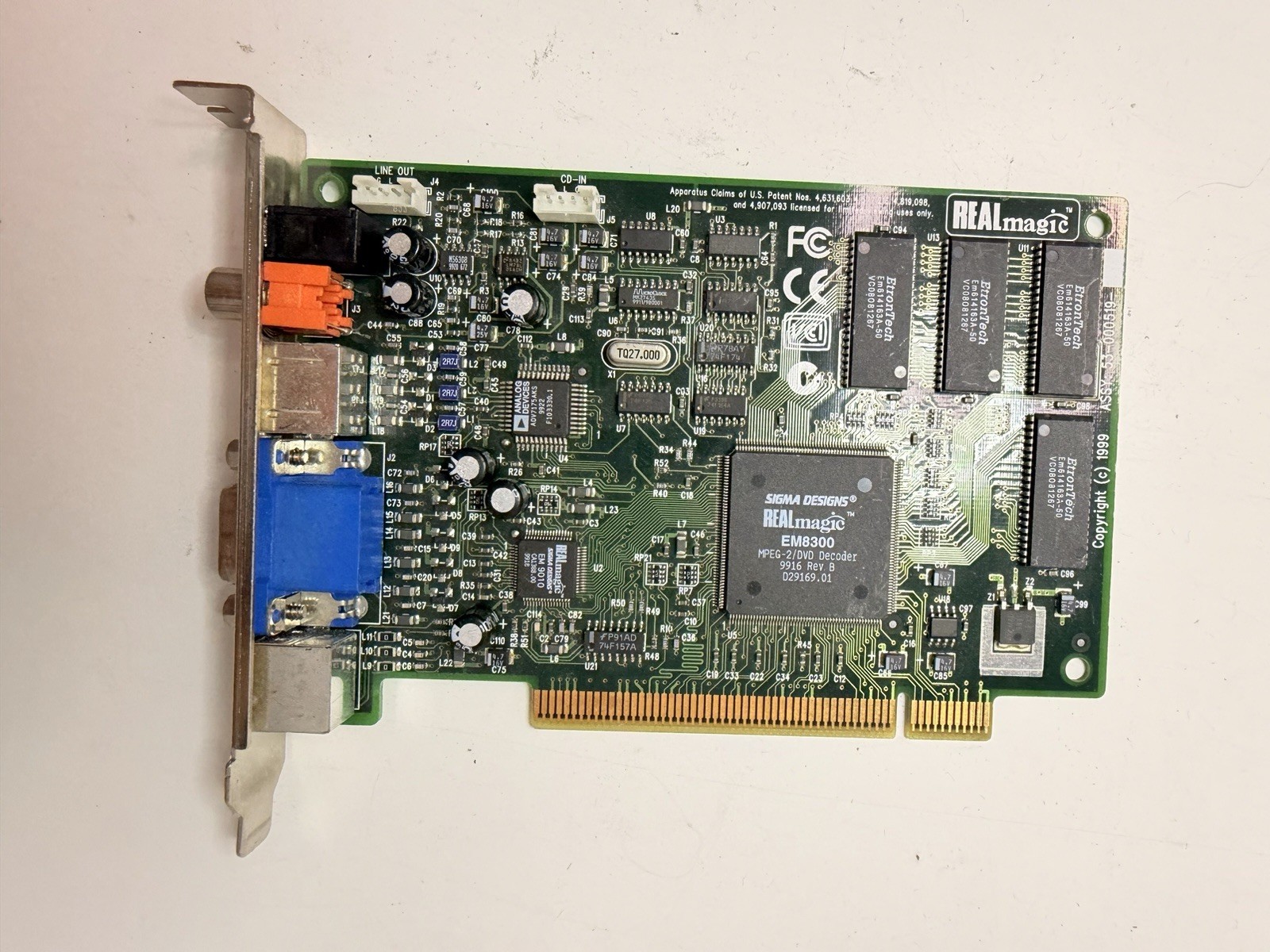 Sigma Designs REALmagic EM8300 MPEG-2 DVD Decoder Card 53-000518-11 VGA (v32)