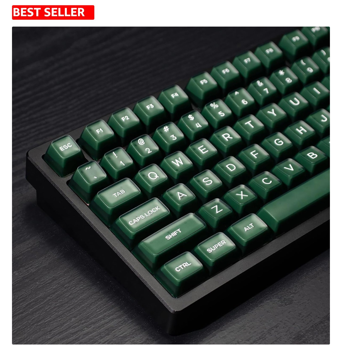 Keycaps Set 142 Keys PBT Doubleshot RSA Profile Dark Green Translucent Keyboard