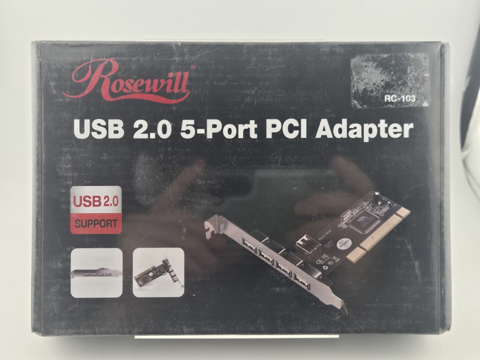 Rosewill RC-103 USB2 5-Port (4 external & 1 internal) PCI Adapter | NEW J95