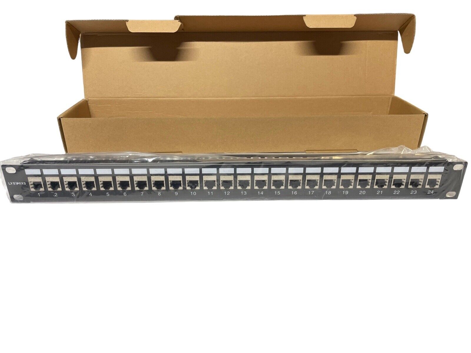 24 Port Patch Panel Cat6A  Rack Or Wall Mount Coupler Patch Panel STP Shielded