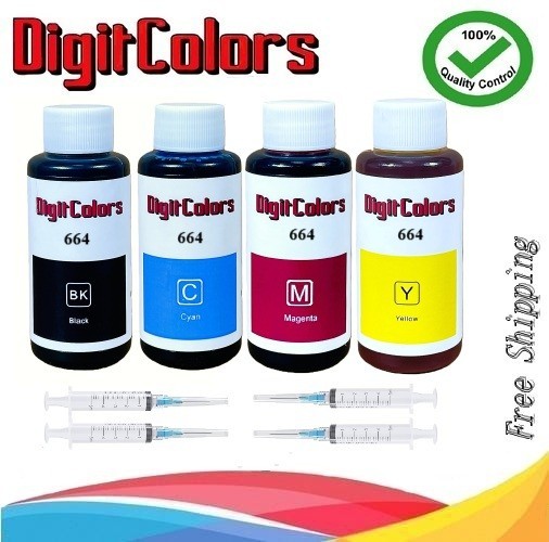4x100ml Ink Refill for Epson T664 664 Ink for ET-2500 ET-2550 ET-2600 ET-2650