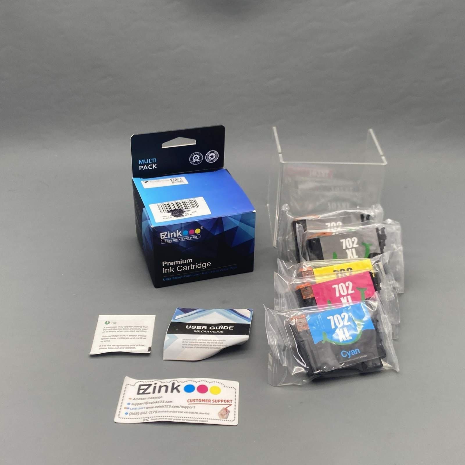 EZInk Pro 702 XL 2 Black 1 Yellow 1 Cyan 1 Magenta Ink Cartridges