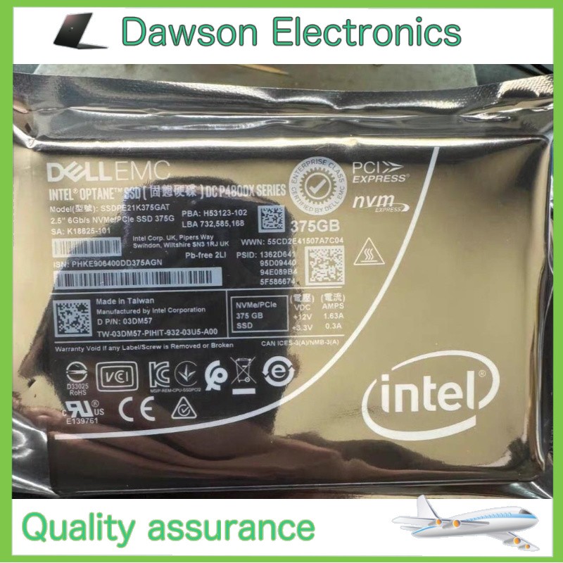DELL Optane P4800x 375GB  SSD U.2 NVME PCIE SSDPE21K375GAT Solid State Drives