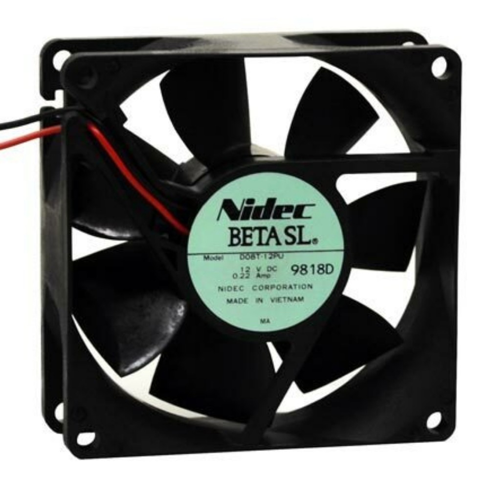 2pcs 2-Wire Power Supply Fan Replace Nidec 80mm DC 12V 0.22A D08T-12PU