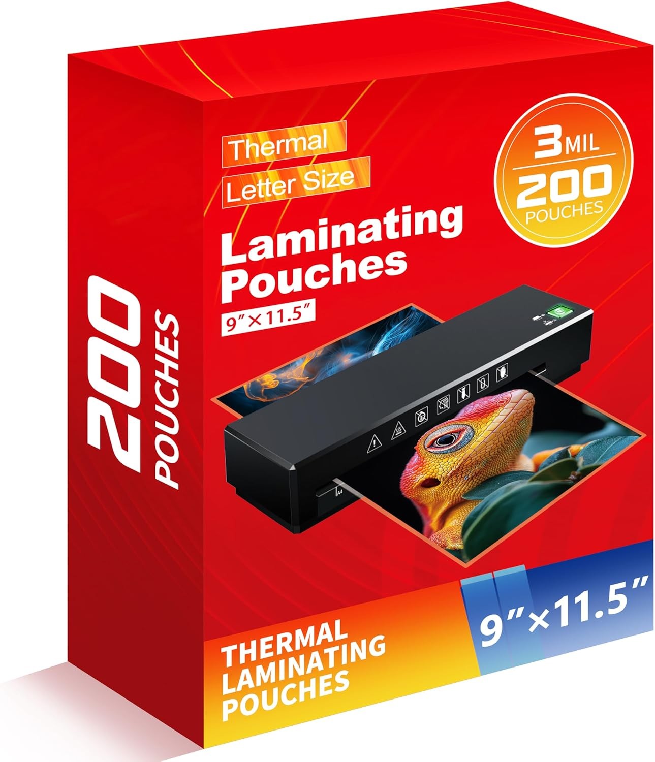 Thermal Laminating Pouches,Hold 8.5 x 11 inch Sheets 200 Pack,3 Mil Clear