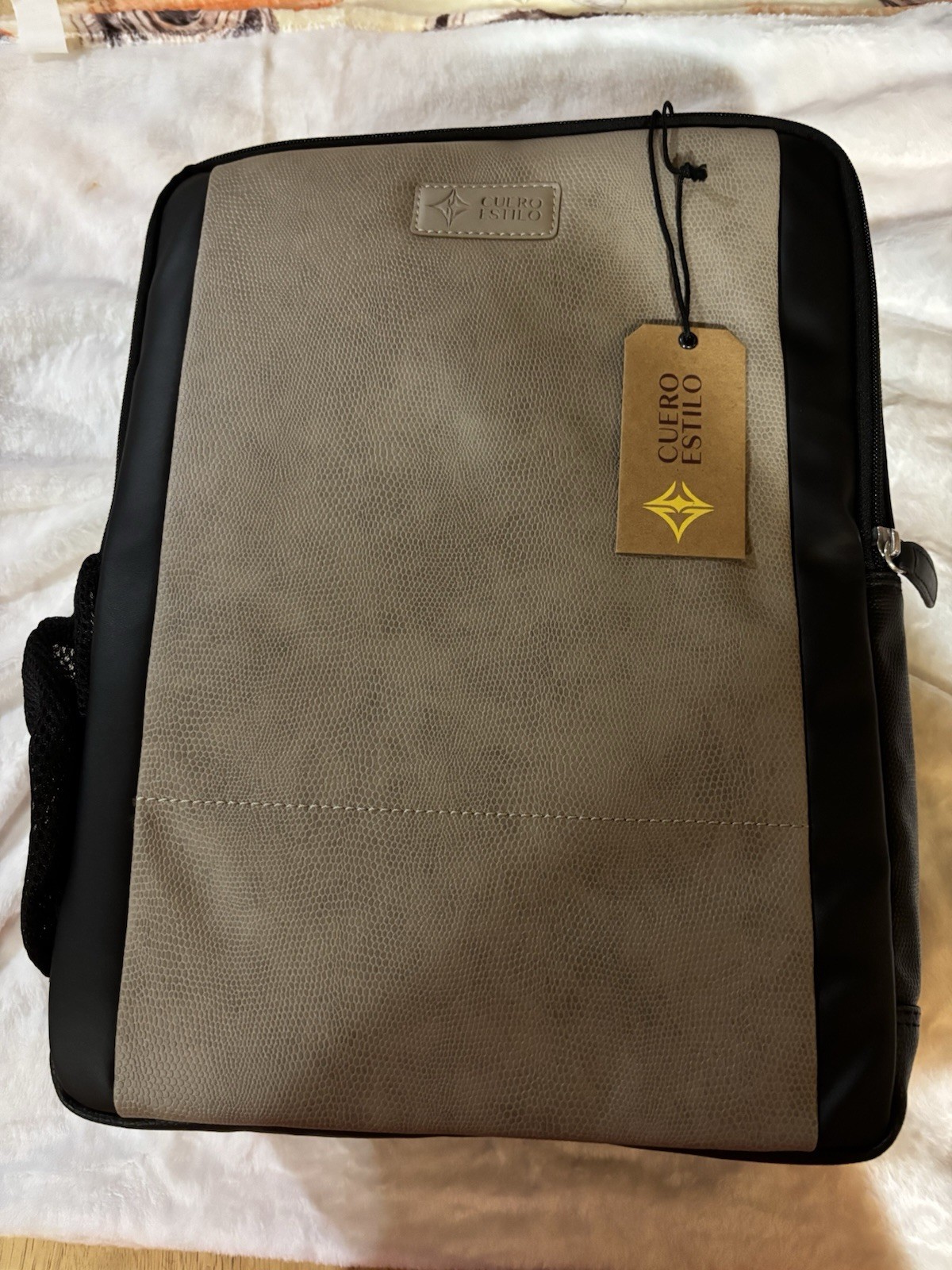 Cuero Estilo Vegan leather laptop backpack, durable with straps lightweight