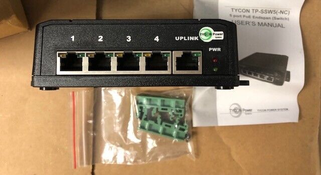 Tycon Power TP-SSW5-NC | 12-57V 5 Port High Power Passive PoE Unmanaged Switch