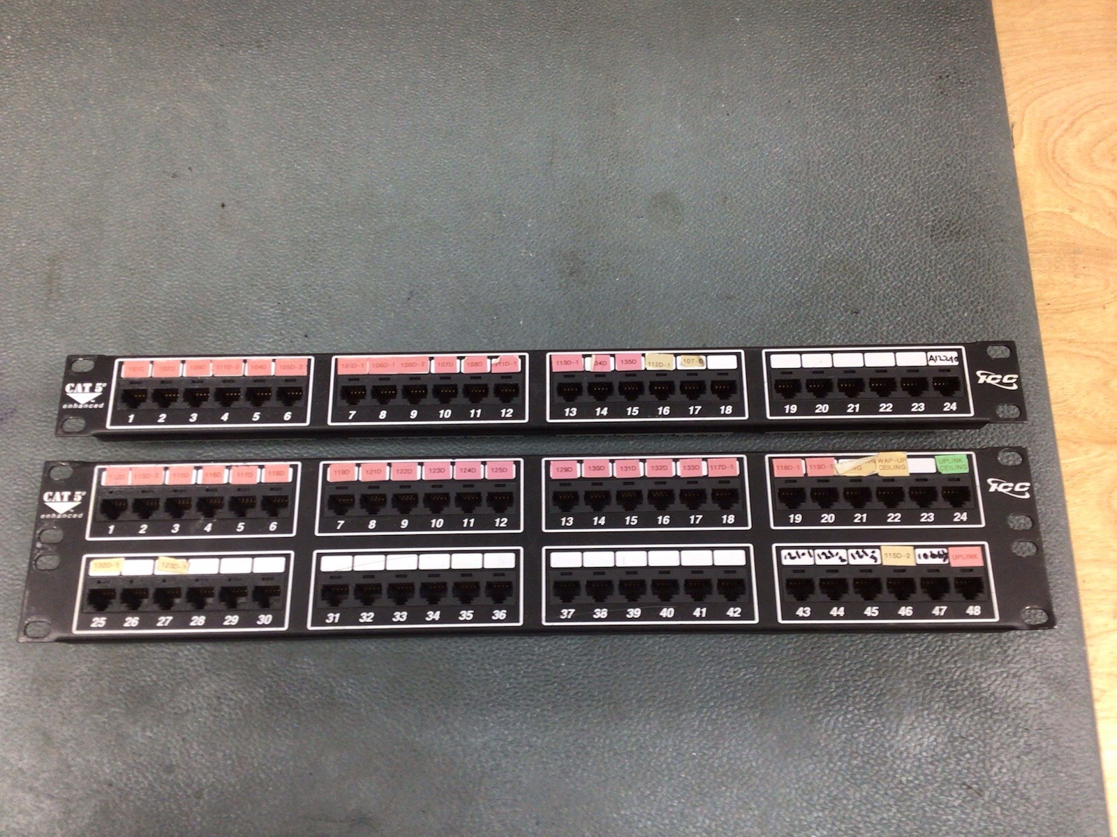 ICC Cat 5e Enhanced Patch Panel 48 Ports & 24 Ports T568B Wiring