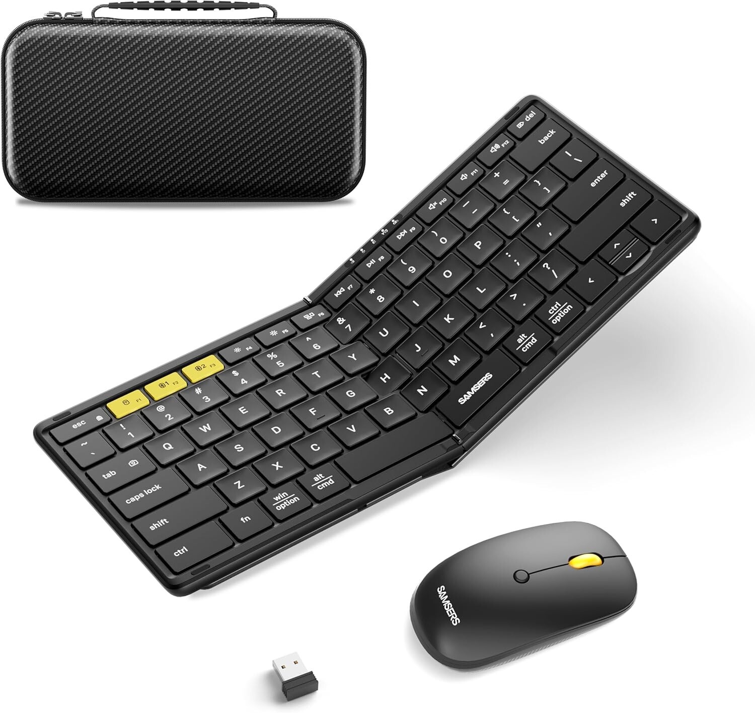 Foldable Keyboard & Mouse – Portable, Full-Size, Multi-Device Combo - NIB