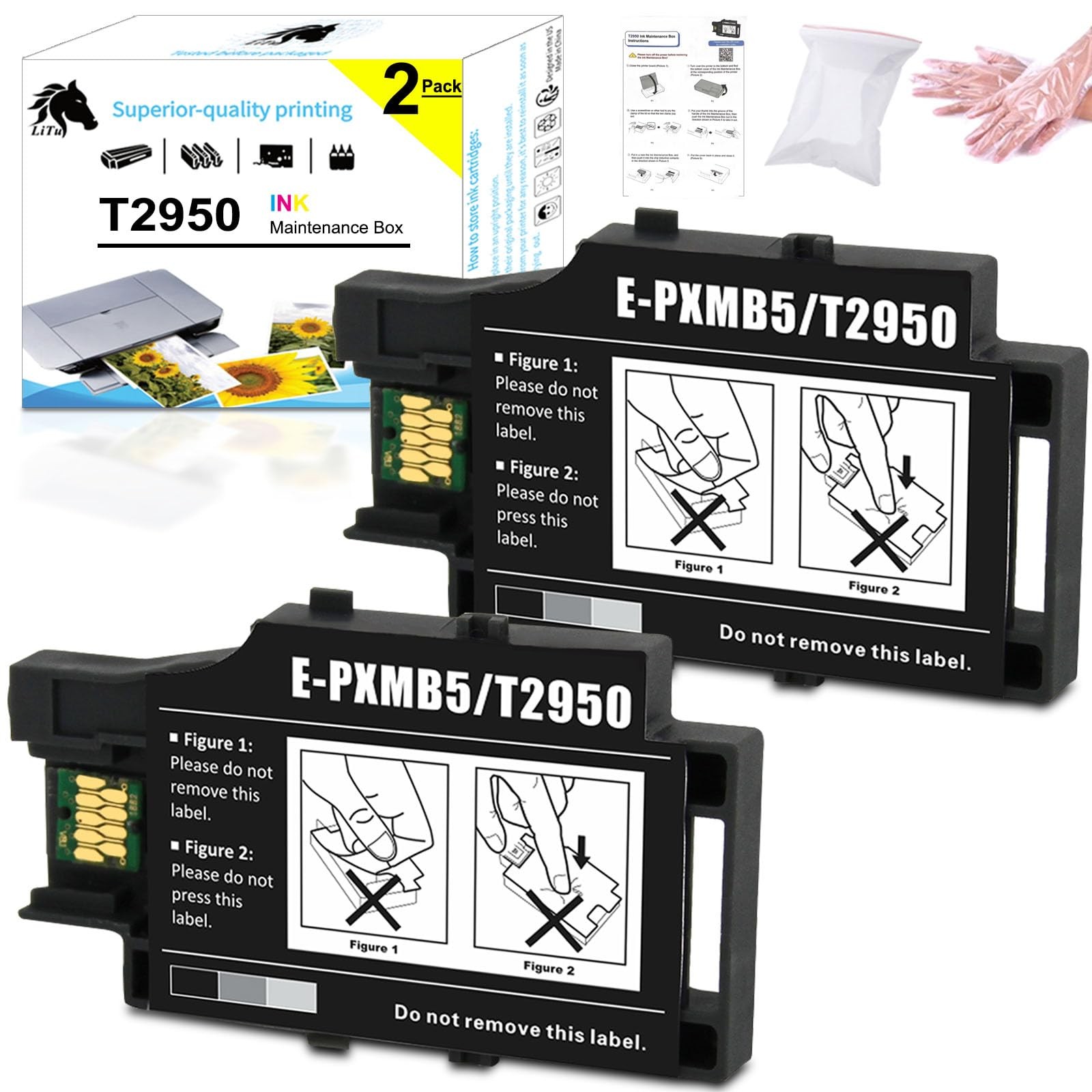2 PCS WF100 T2950 Maintenance Box Waste Ink Tank Fits WF110 ECC110