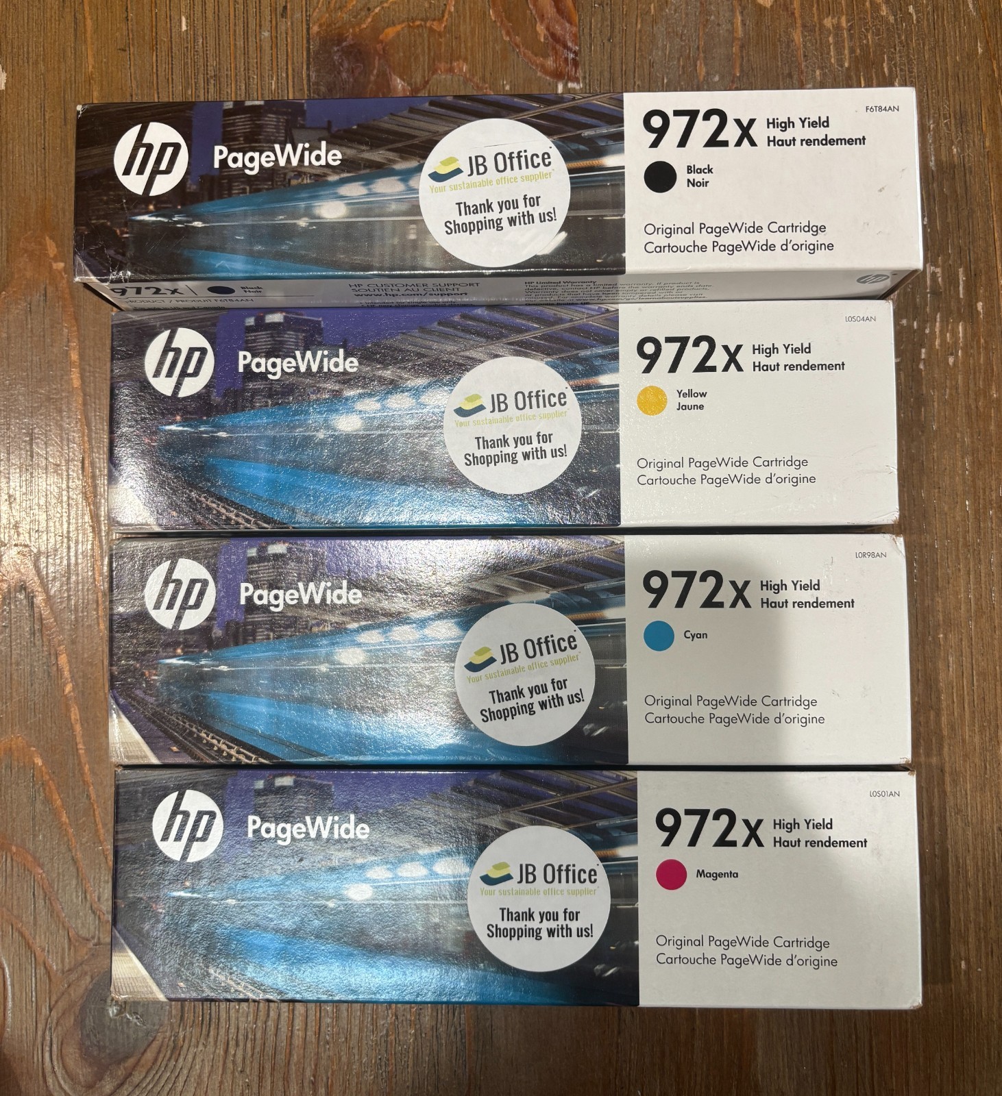 Genuine HP 972X High Yield Ink Set 4-Pack Black Cyan Magenta Yellow Sealed 2027