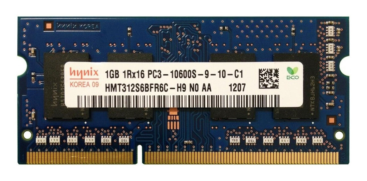 Hynix 2GB (2 x 1GB) SODIMM DDR3 PC3-10600 1333MHz Memory HMT312S6BFR6C-H9