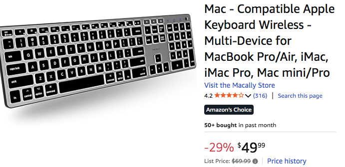 New Macally Multi -Sync Backlit Bluetooth Keyboard
