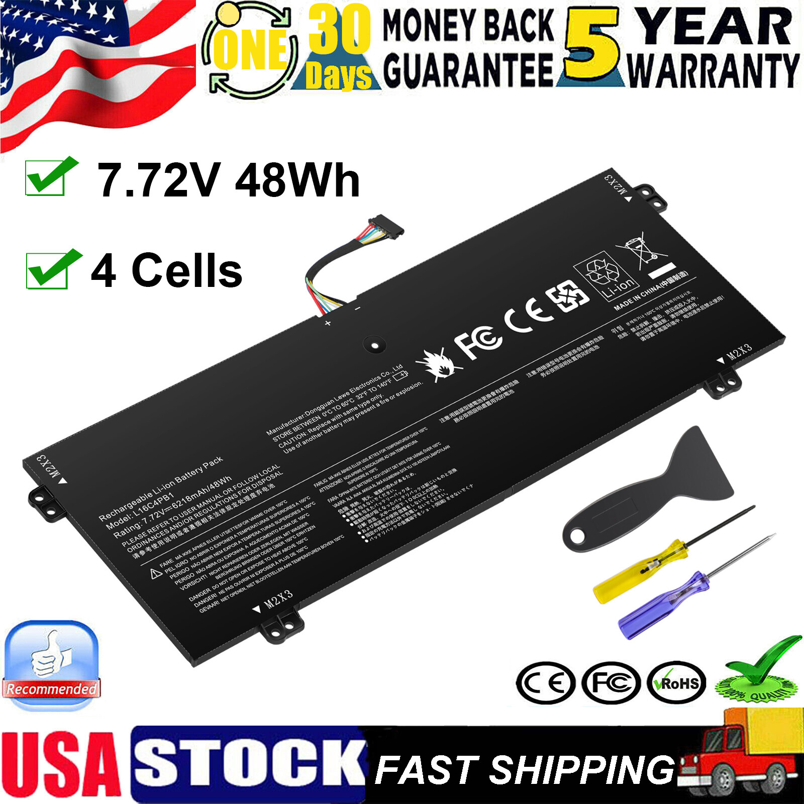New L16L4PB1 L16C4PB1 L16M4PB1 Battery For Lenovo YOGA 720-13IKB 730-13IKB FAST
