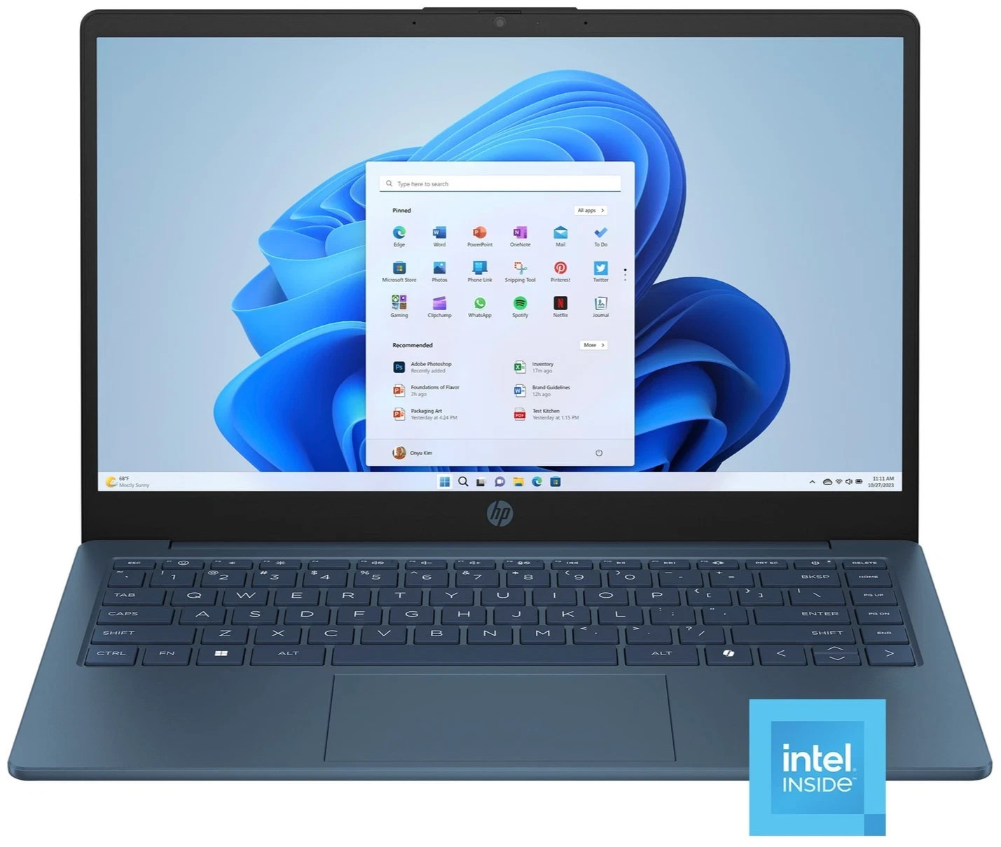 HP 14" HD Laptop AMD Athlon 7120U 4GB RAM LPDDR5 128GB SSD New 14-em0002wm Blue