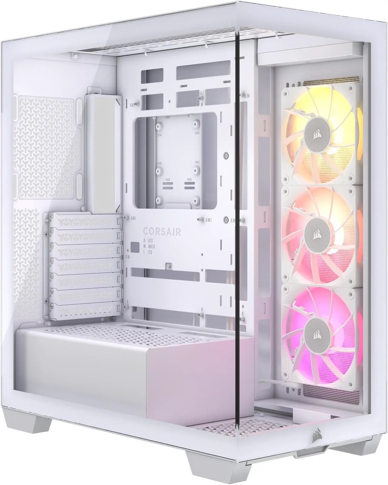 CORSAIR ICUE LINK 3500X RGB TEMPERED GLASS MID-TOWER PC CASE 3X - WHITE