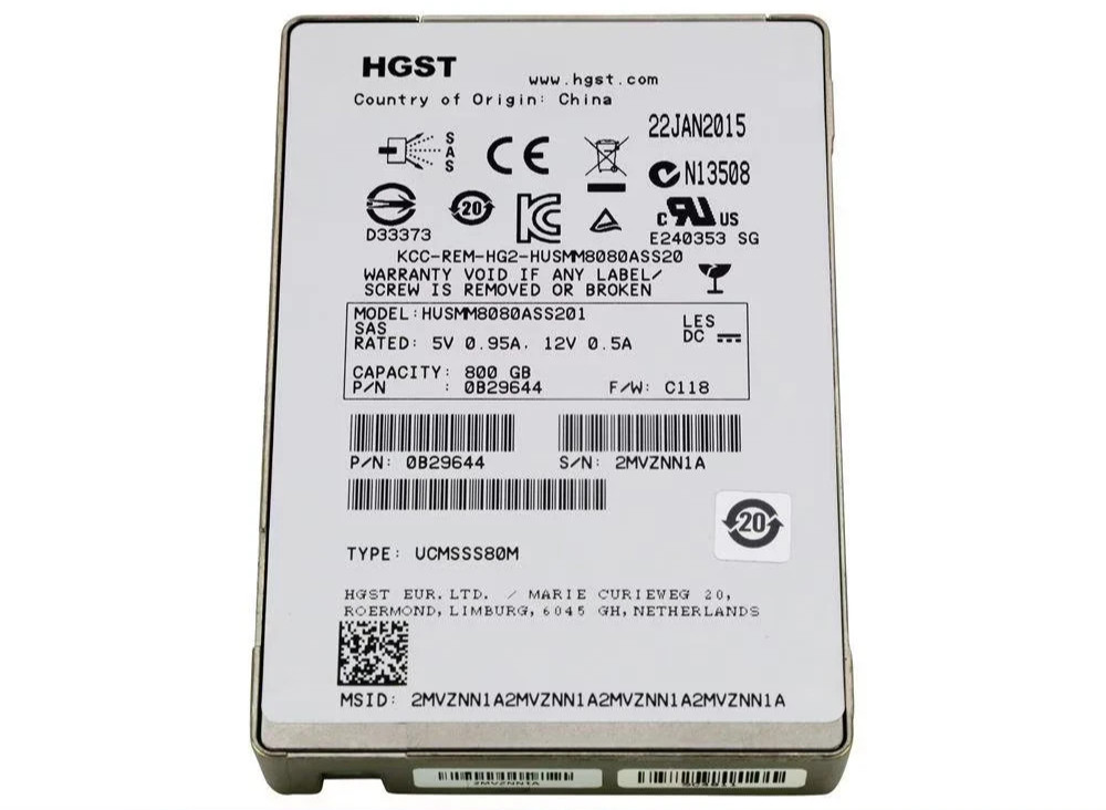 EMC HGST 800GB SAS 12Gbps 2.5 Internal SSD HUSMM8080ASS201 0b29644
