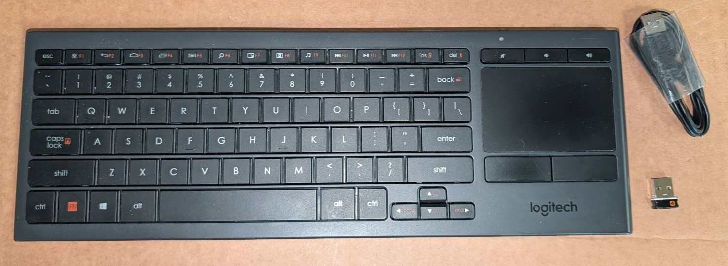 Logitech K830 Wireless Living-Room Illuminated Keyboard Touchpad Used