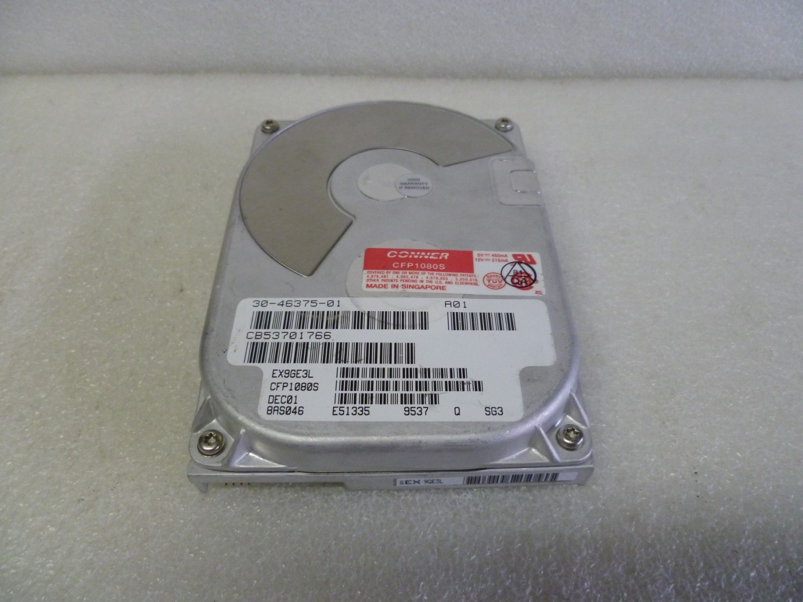 CONNER CFP1080S 1GB 50PIN SCSI HARD DRIVE