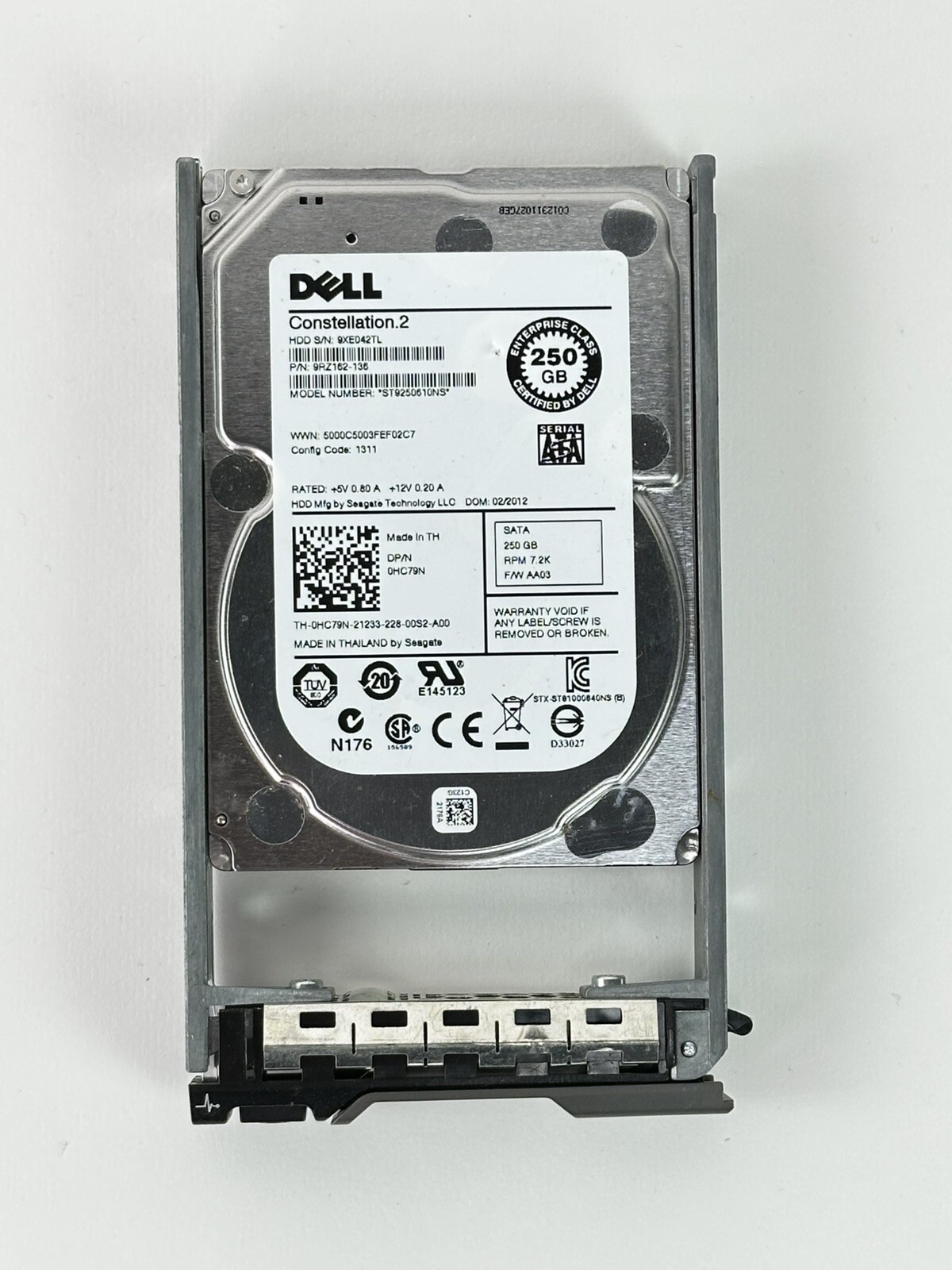 Seagate Dell 250GB SATA 6.0 Gbps 7.2K RPM 2.5" SFF HDD 0HC79N R Tray