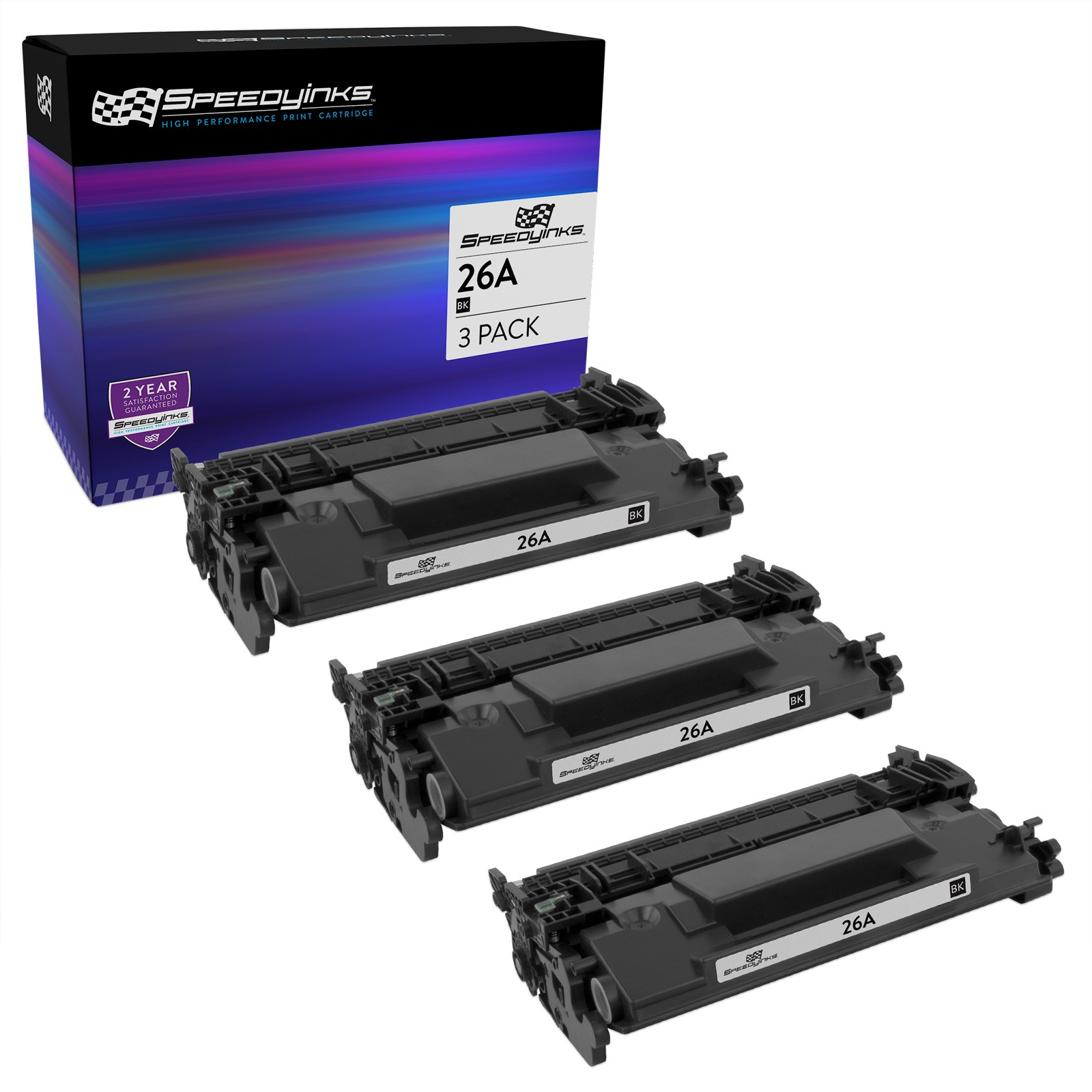 SPEEDY 3PK Replacement HP 26A CF226A Black Toner for LaserJet Pro M402d M426dw