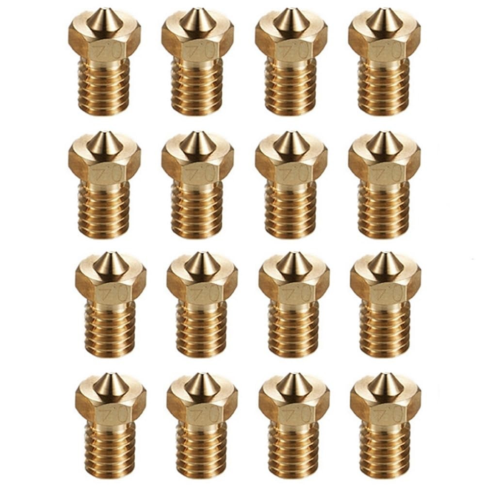 16 Pcs 0.4mm Brass Nozzles for E3D V5/V6 & ANYCUBIC I3 Mega 3D Printers