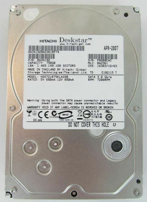 Hitachi HDS721075KLA330 P/N: 0A34192