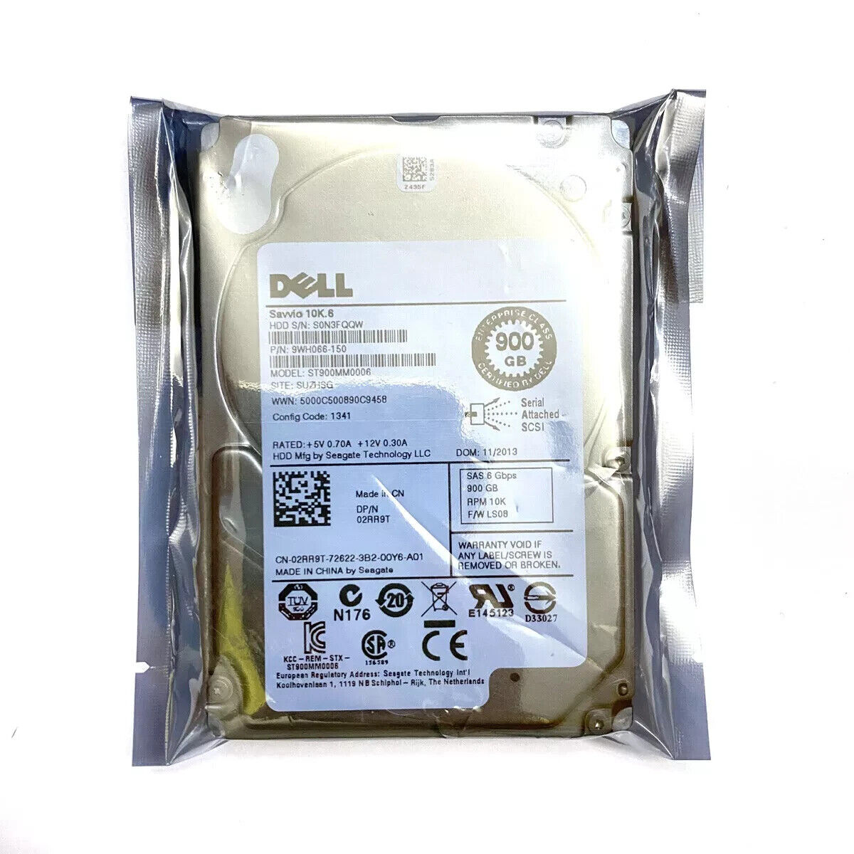 Dell 2RR9T 02RR9T 900GB 10K 6Gb/s 64MB Cache 2.5\