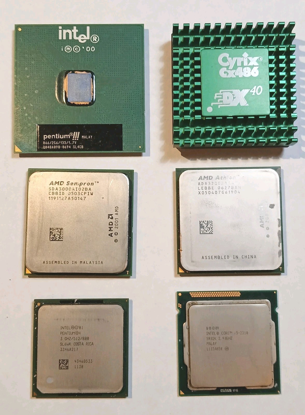 Lot of Vintage Computer CPUs AMD Intel Cyrix Lot of 6 - Untested As-Is Parts