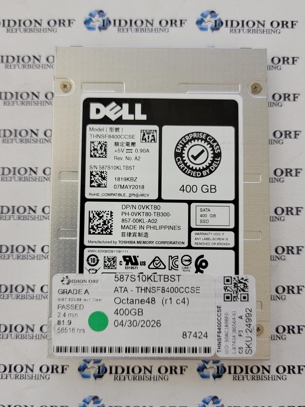 DELL THNSF8400CCSE 400GB 2.5" SATA SSD Grade  A SKU 24992
