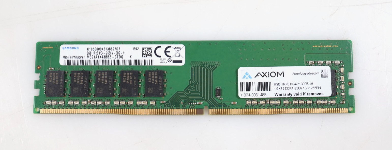8GB Samsung M391A1K43BB2-CTD 1Rx8 PC4-2666V DDR4 ECC Unbuffered UDIMM RAM