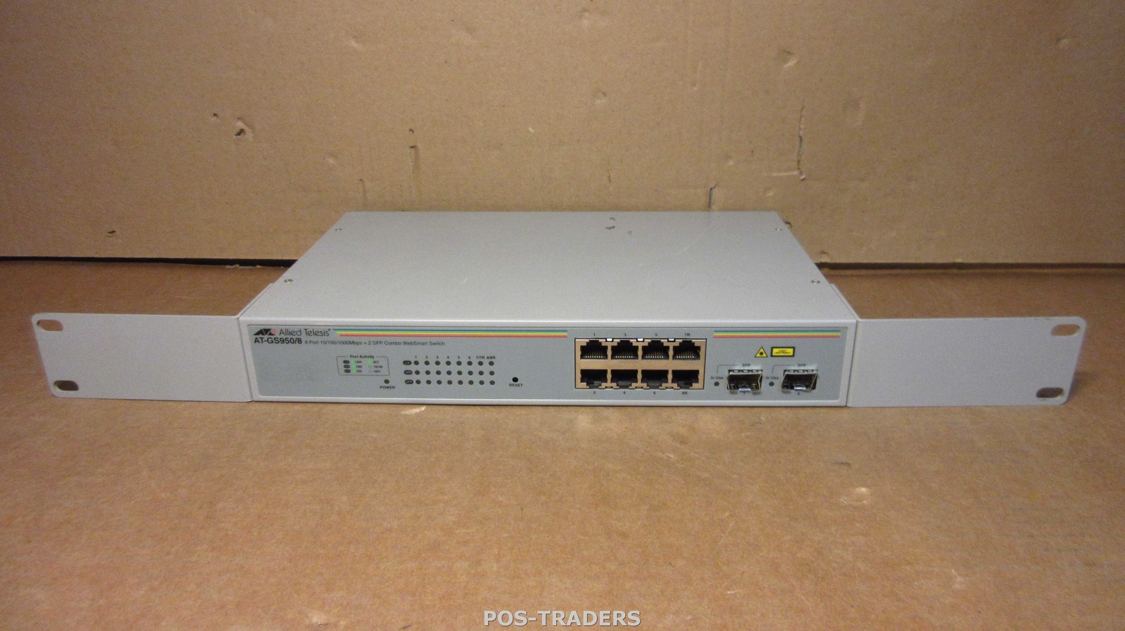 ALLIED TELESIS AT-GS950/8 Switch 8-port TX GIGABIT WebSmart - BENT SFP PORTS