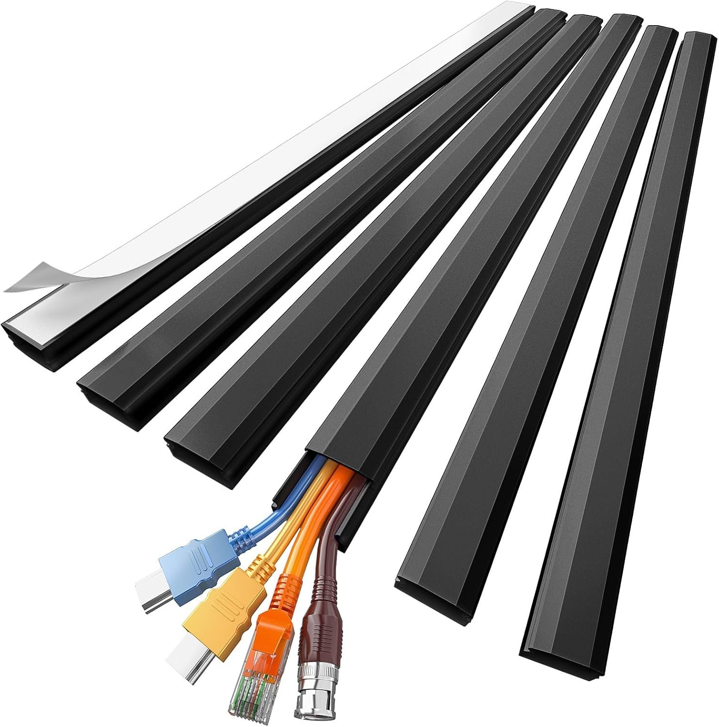 UL94 V-0 Rated 85in Cable Raceways - Safe Wire Management for Home & Office