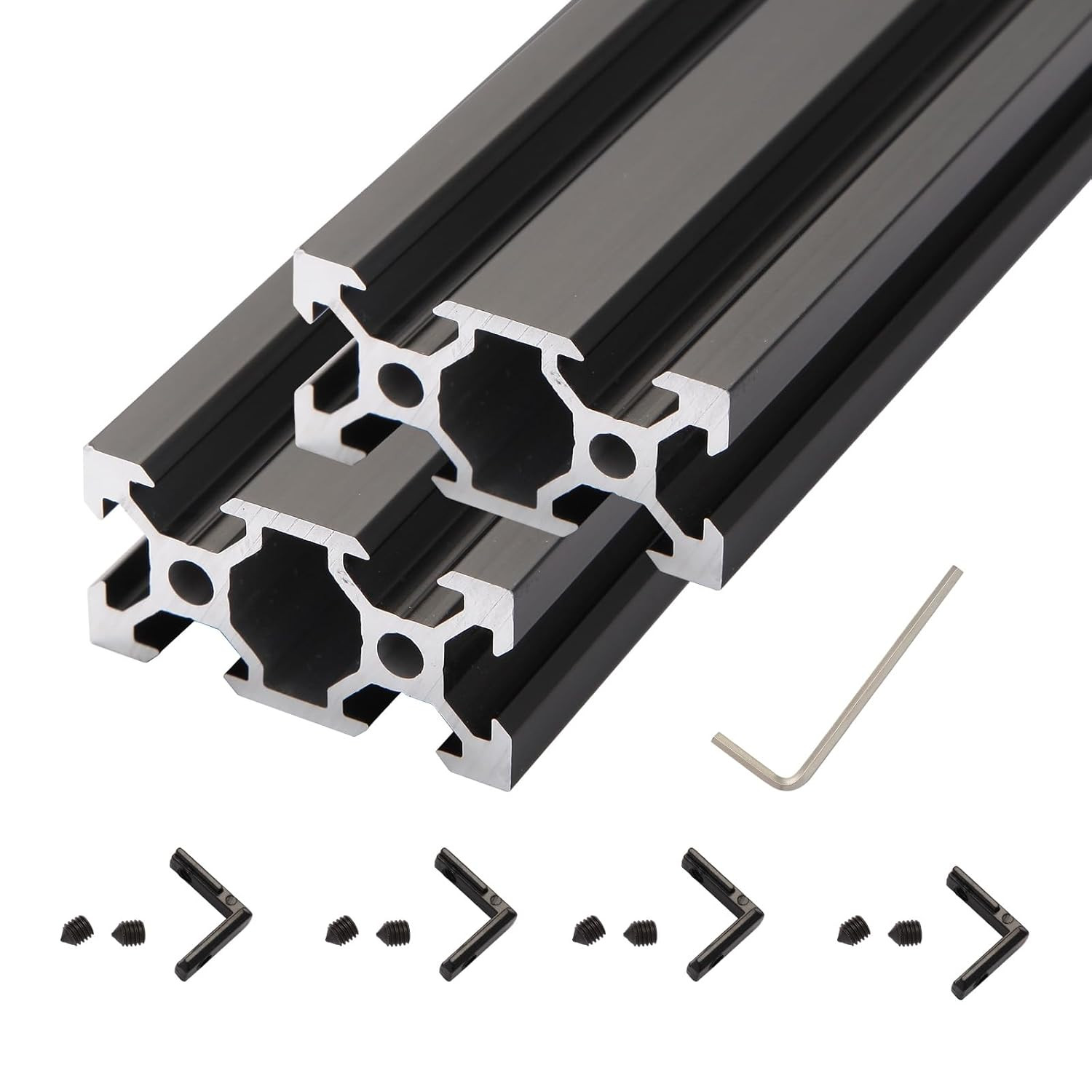 2Pcs 350Mm V Slot 2040 Aluminum Extrusion European Standard Anodized Black Linea
