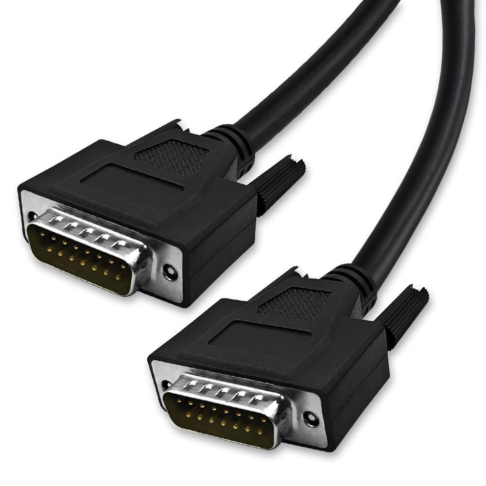 5ft DB15 Serial Cable Male to Male 15 Pin Two Row Straight Through