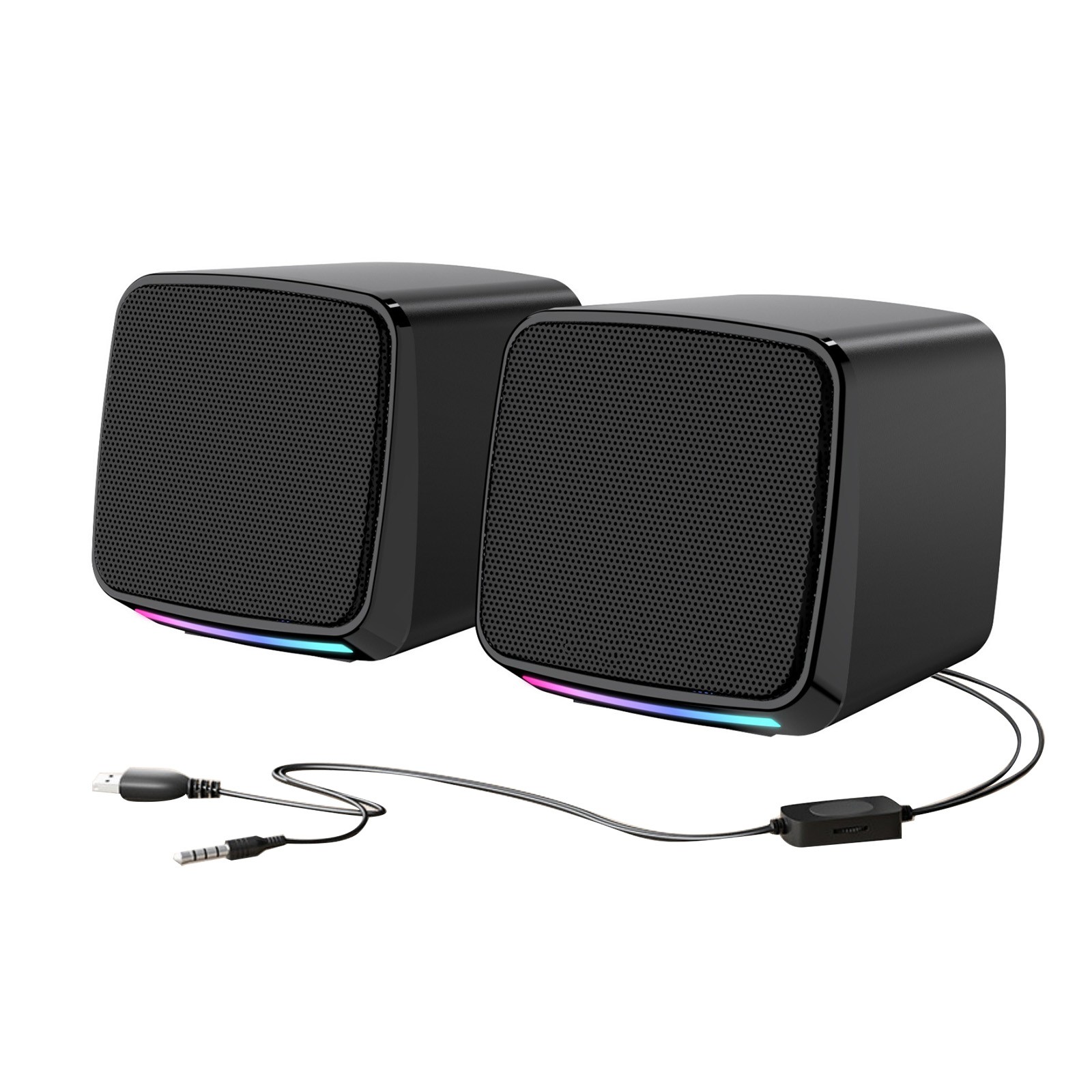 For Desktop 1 Pair USB Powered Computer Speakers with Clear Crisp Sound Quality