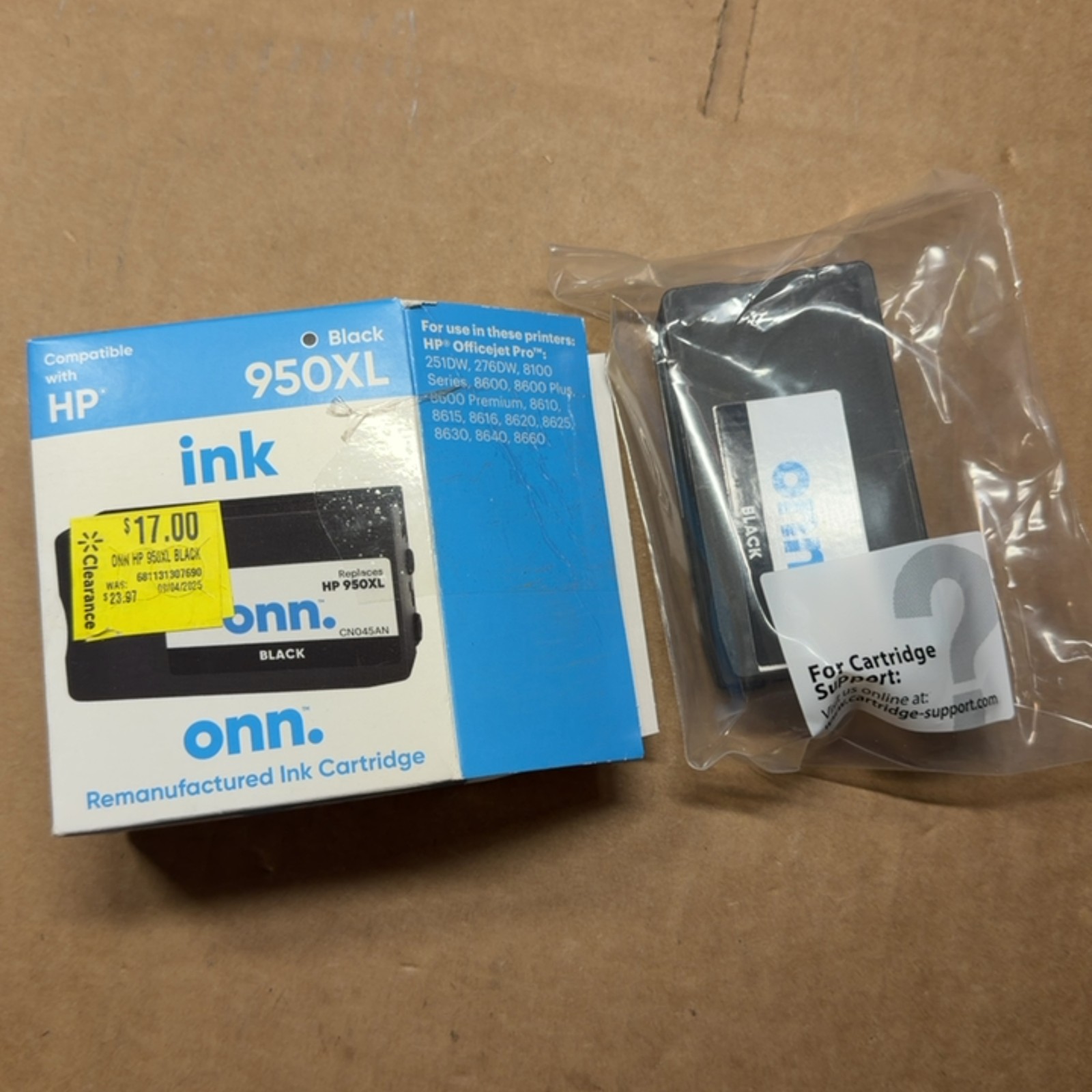 ONN black Ink Cartridge 4 HP 950XL Officejet Pro 8600 8610 8620 re-manufactured