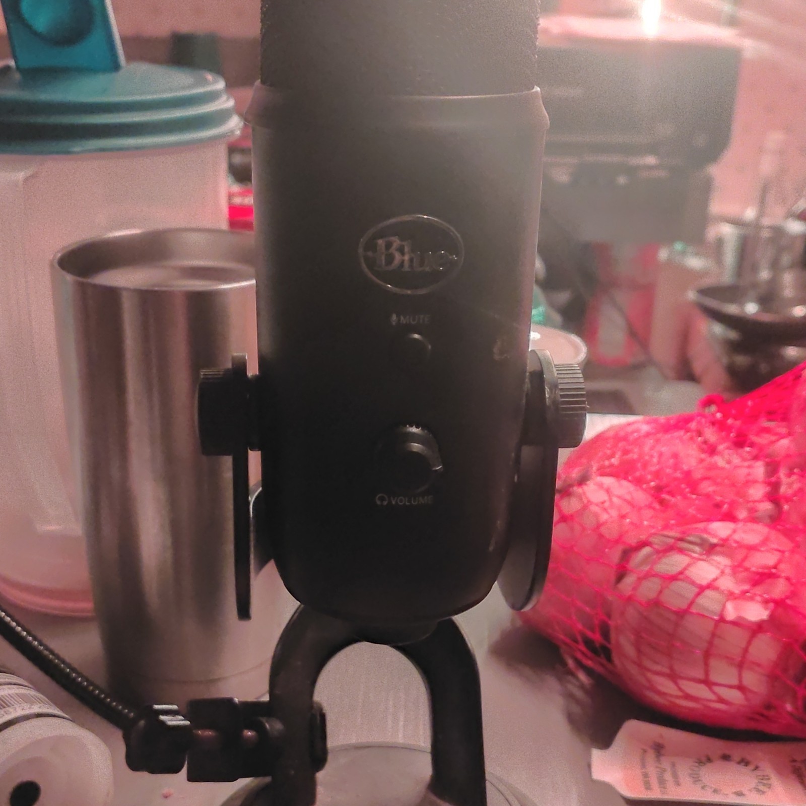 Blue Yeti Black USB Desktop Microphone w/ Stand, Mute Button, Volume Control