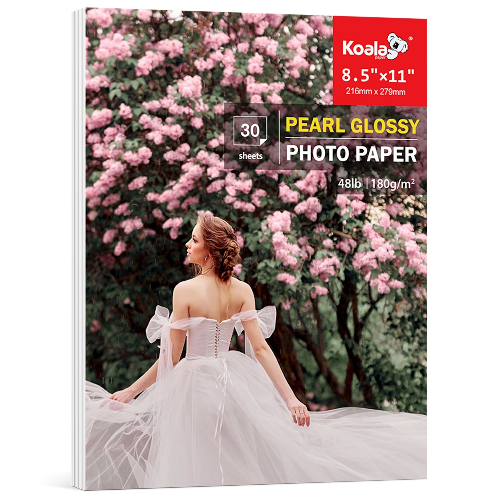 Koala Pearl Glossy Photo Paper 8.5x11 48lb 10Mil for Inkjet & Laser Printer 180g