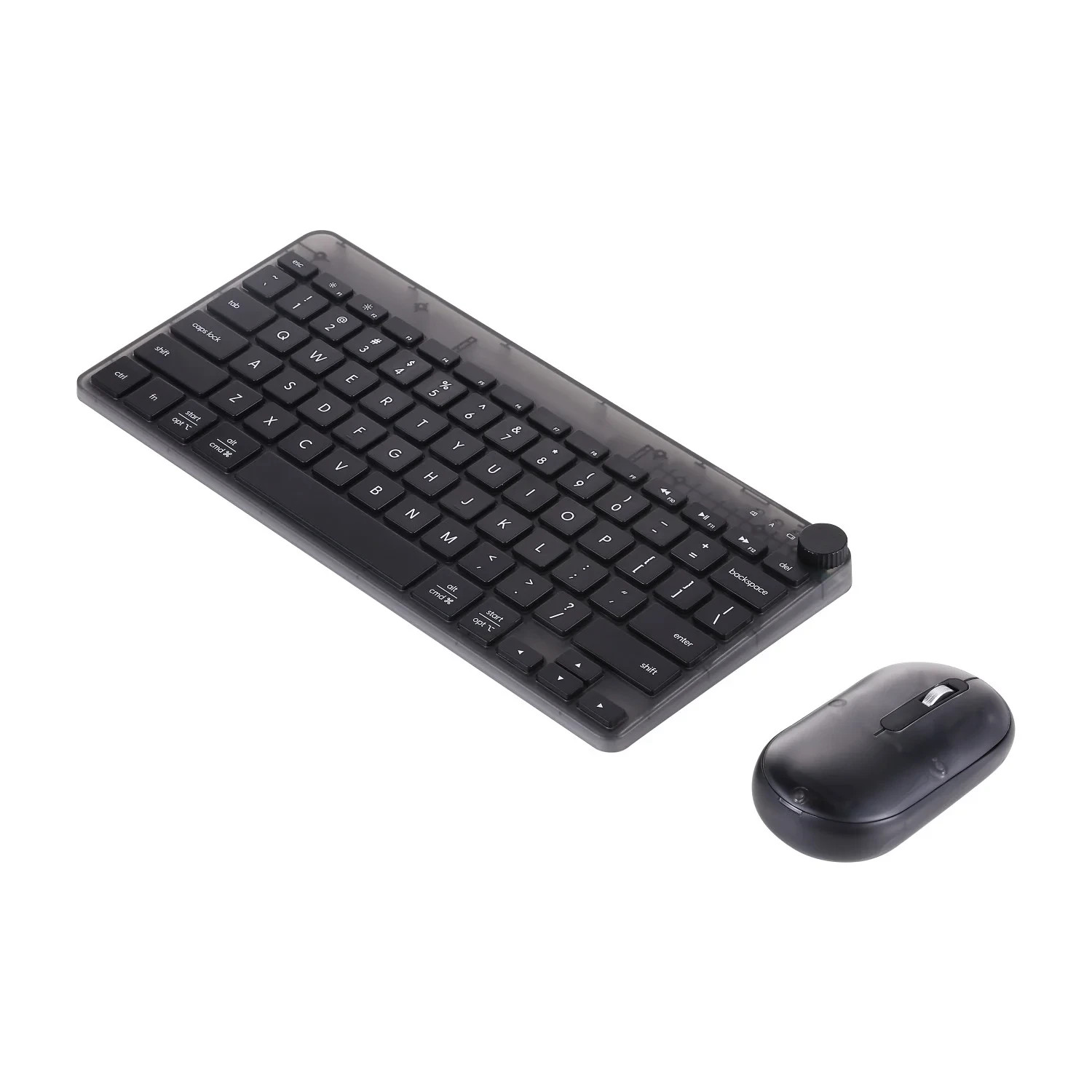 Incipio Translucent Slim Wireless Keyboard and Mouse Combo, Compact Layout- Gray