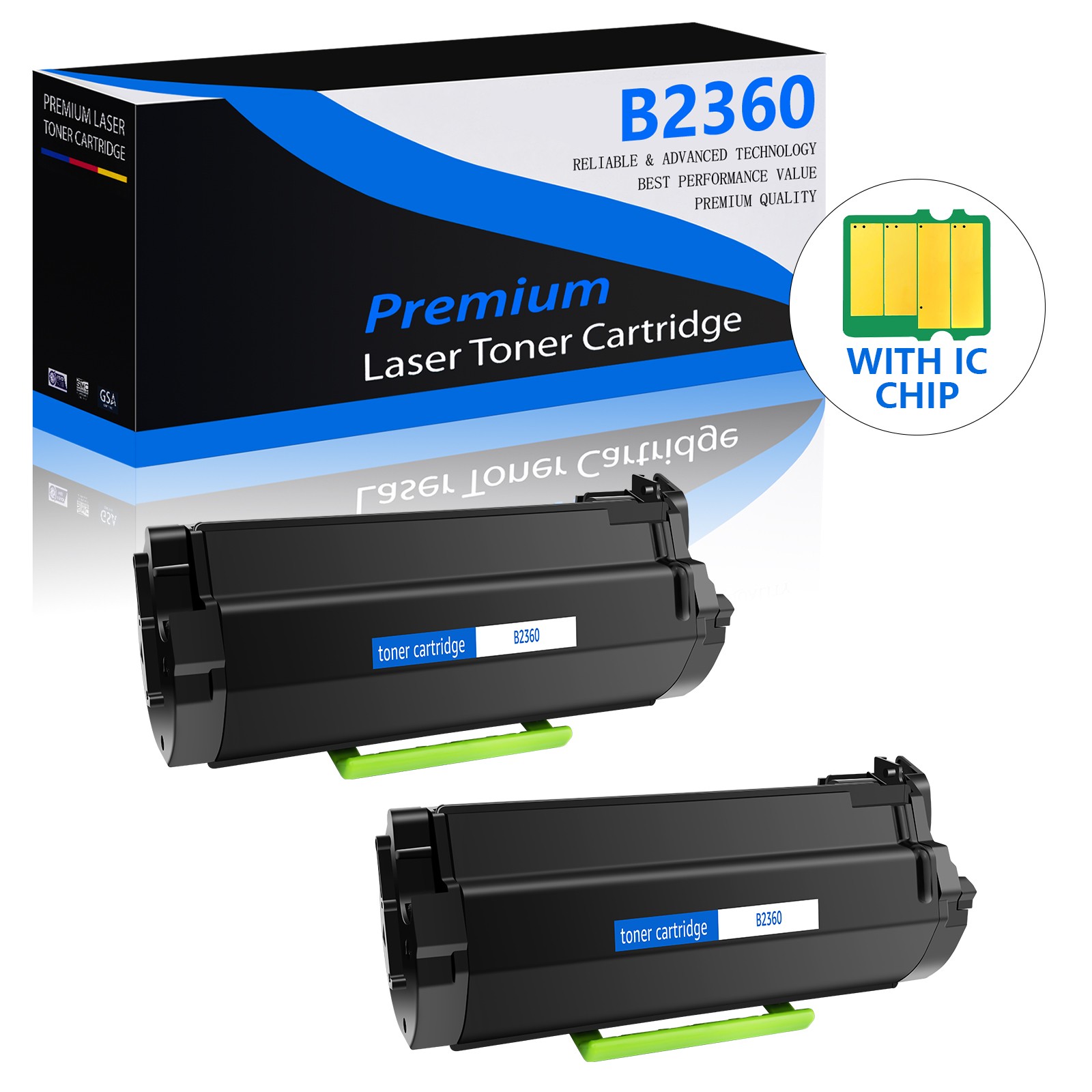 2PK 2360 Toner Cartridge for Dell B2360D B2360DN B3460DN B3465dn B3465dnf M11XH