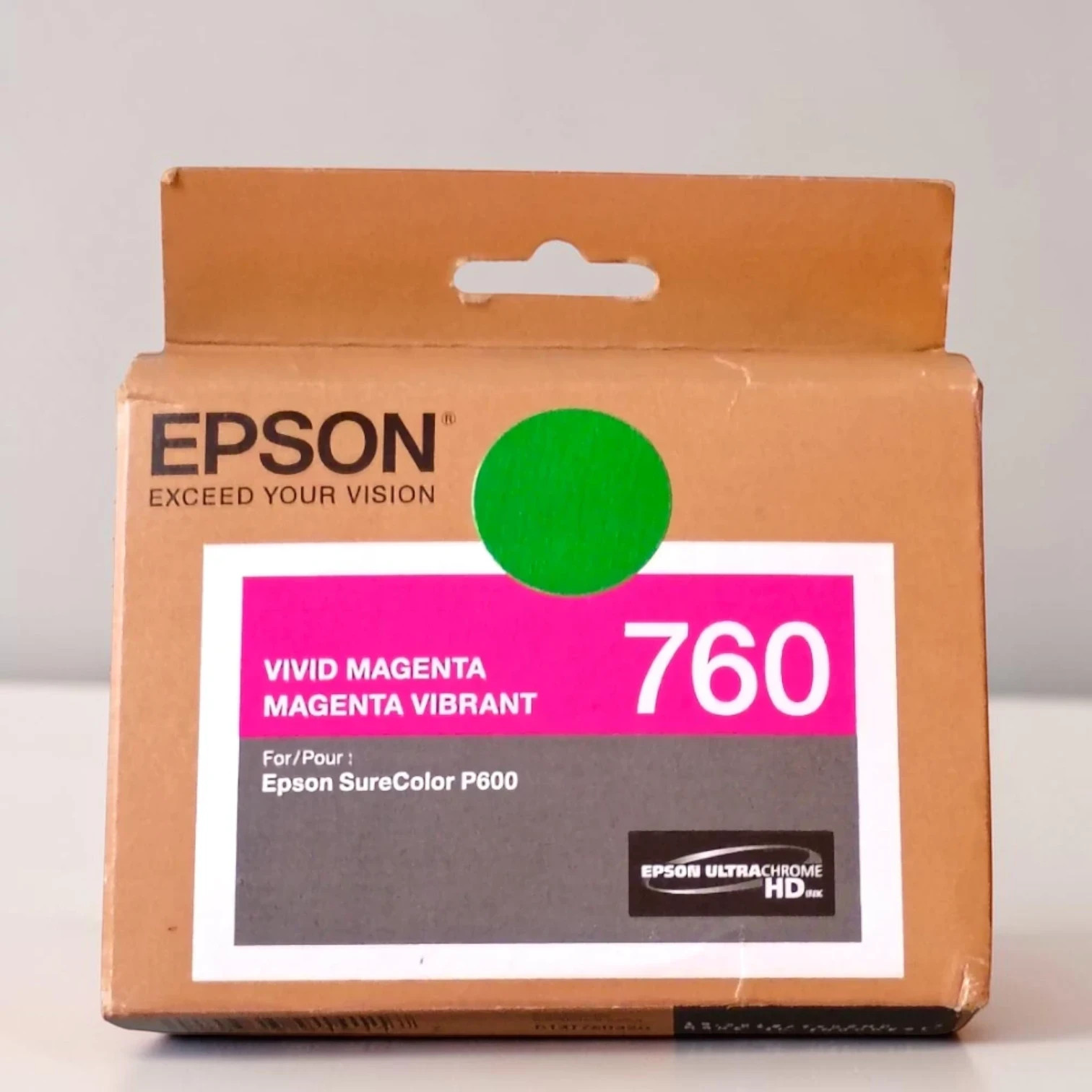 Genuine Epson 760 Ink Cartridge Vivid Magenta UltraChrome HD P600 Exp 12/2018