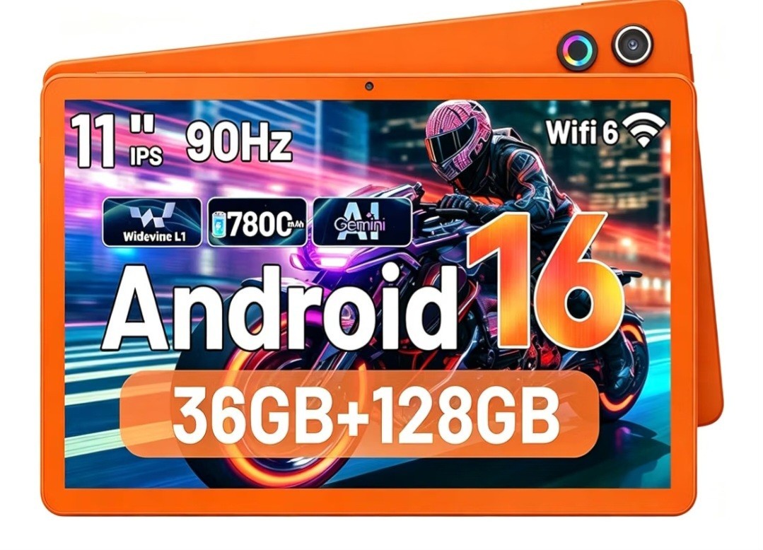 AUMI AUMI AI OS 11in IPS Android 16 Tablet 36GB RAM 128GB Wi-Fi 6 90Hz