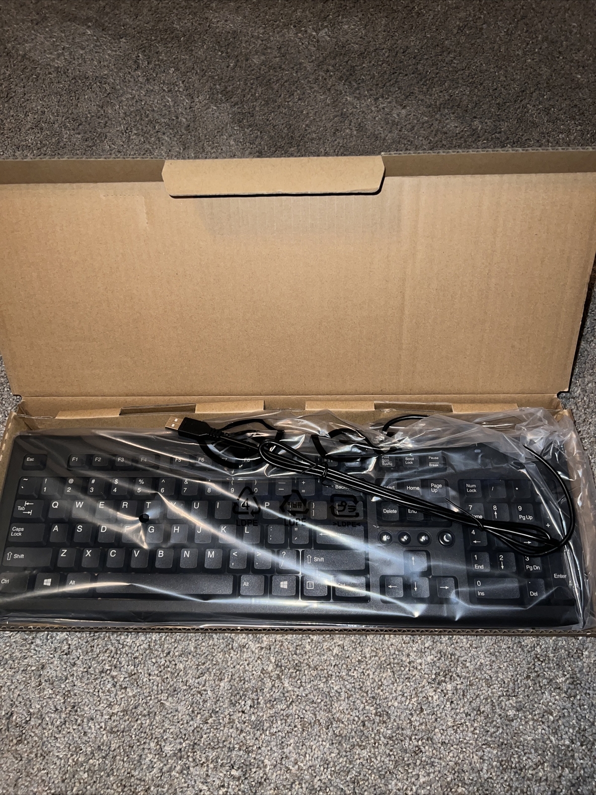 HP Unbranded Katydid USB Keyboard 697737-001 New Black Number pad