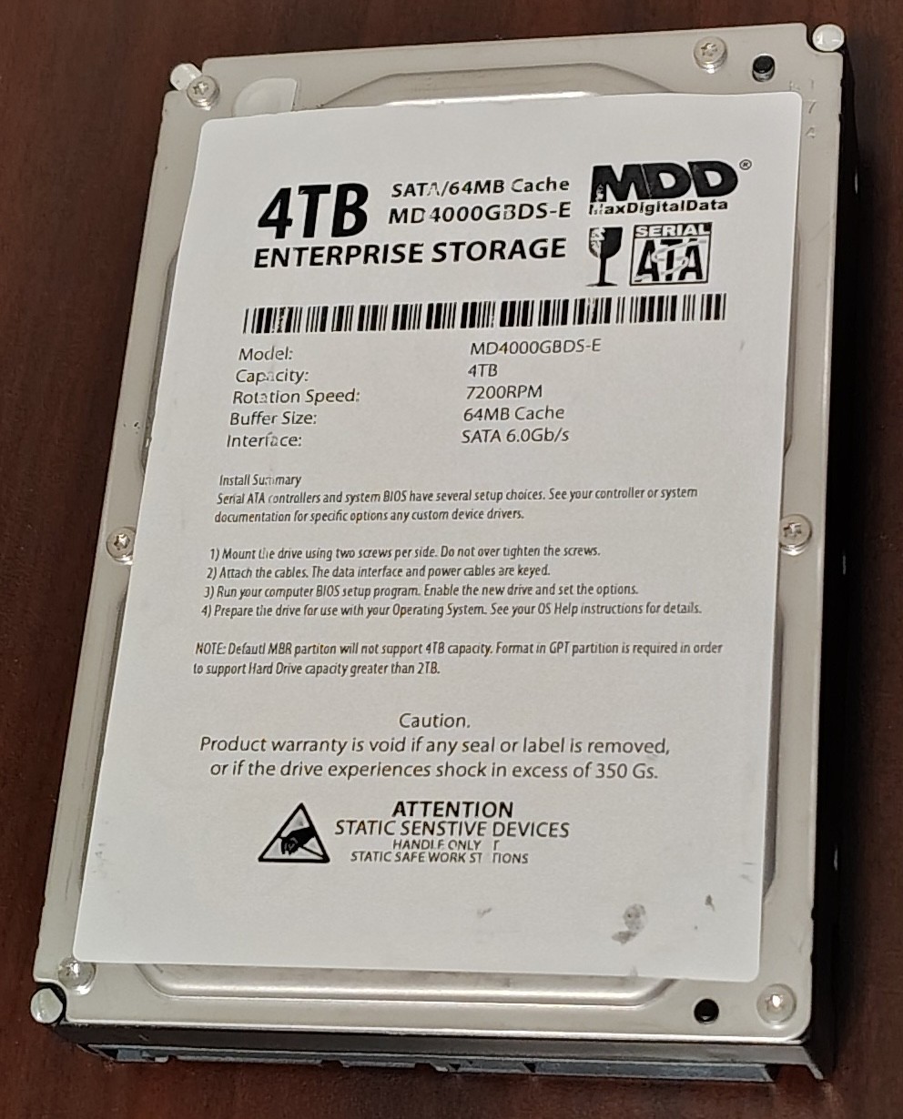Hitachi/HGST Ultrastar 4TB 7200RPM 64MB Cache SATA 6.0Gb/s - White labeled  MDD