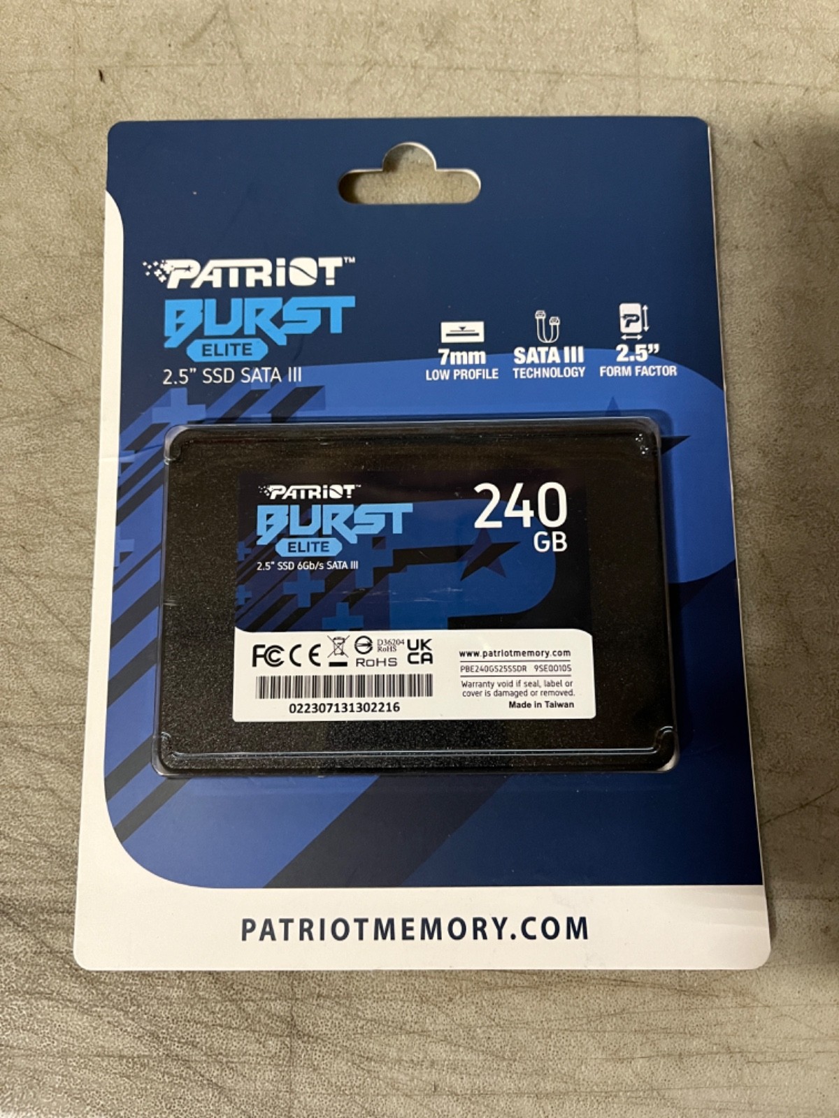 Patriot Burst Elite 240GB, Internal, 2.5 inch (PBE240GS25SSDR) Solid State Drive
