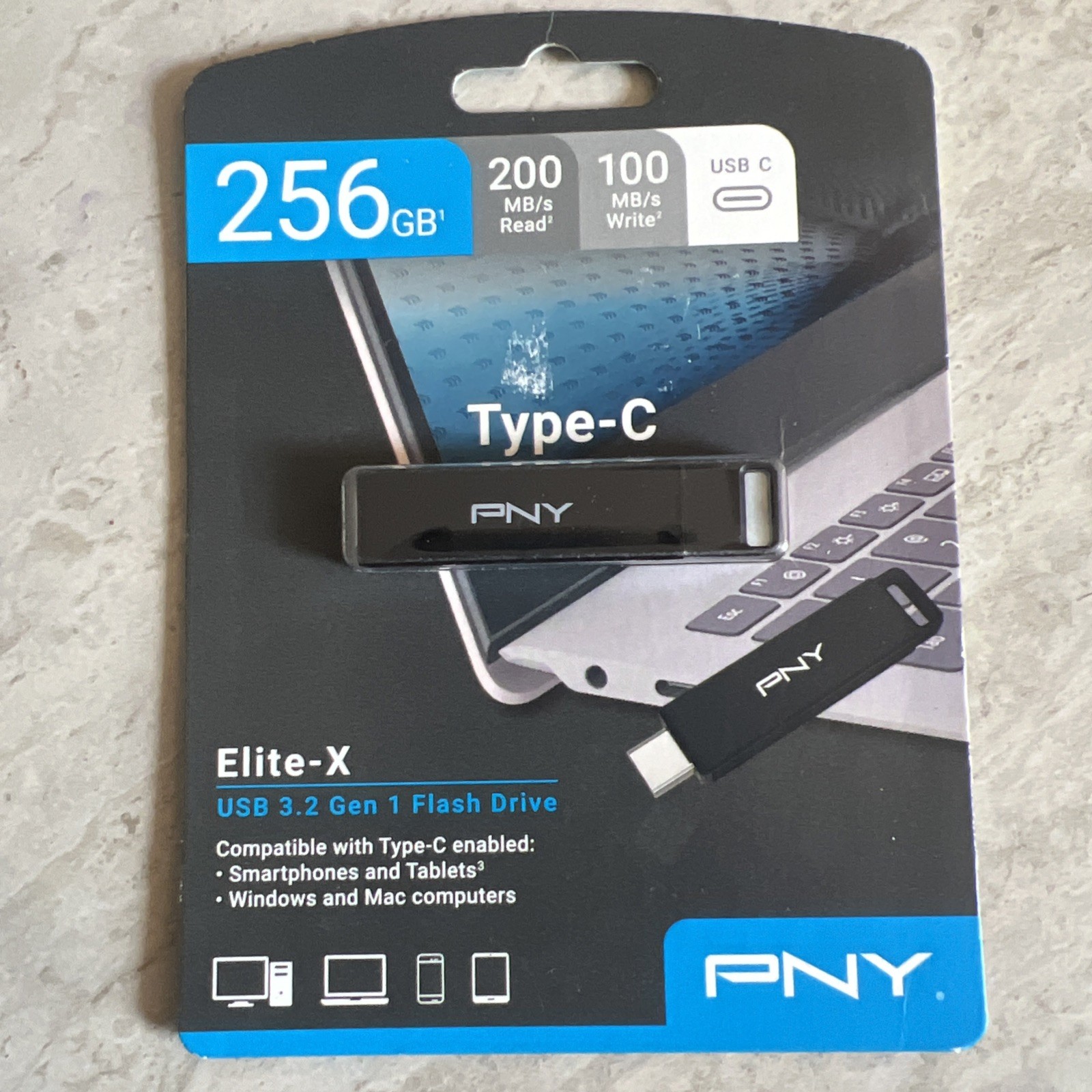 PNY 256GB Elite-X USB-C (Type-C) 3.2 Gen 1 Flash Drive (P-FDI256ELTXC-GE) New