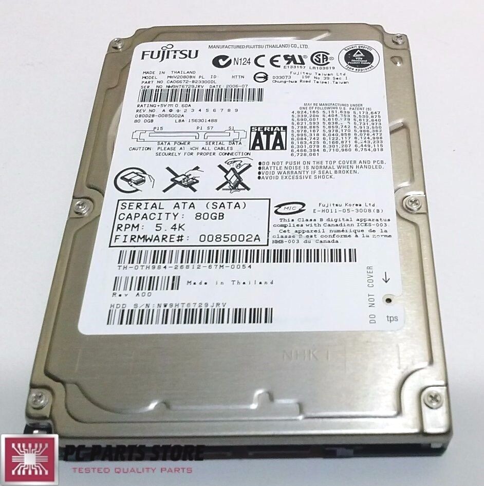 Fujitsu MHV2080BH CA06672-B213000L Hard Drive 2.5" 80GB SATA