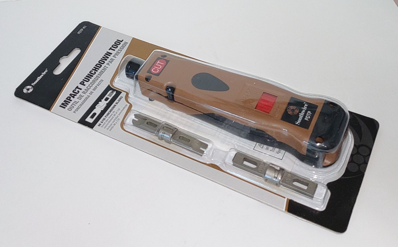 Southwire Impact Punchdown Tool PDTP-K1 Includes 110 & 66 Blades New Sealed