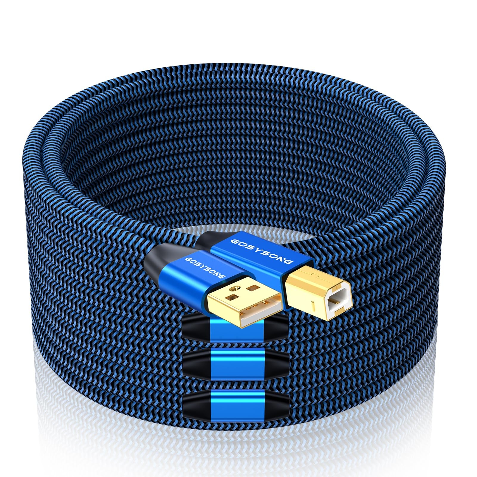 75ft USB 2.0 Printer Cable, High Speed A to B 75ft, Blue